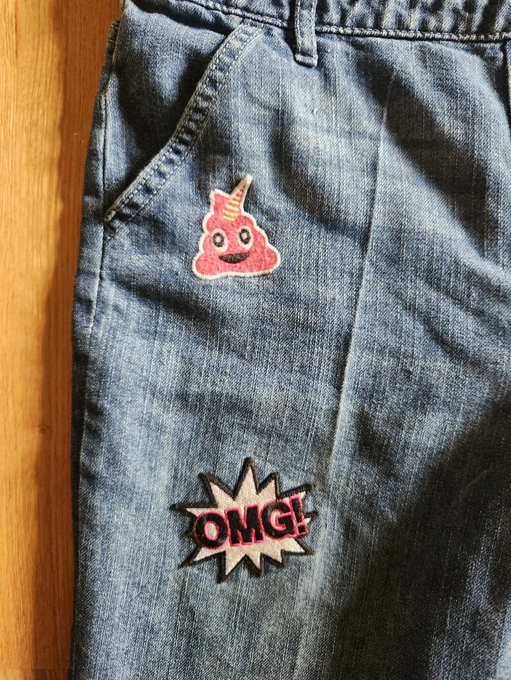 Childrens Place Blue Denim Kids Overalls with Patch Details 14